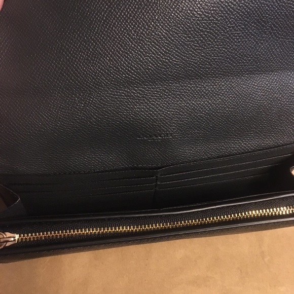 Coach crossgrain Black leather fold snap wallet SALE $99 - Picture 4 of 6